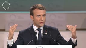 Emmanuel Macron au sommet sur le climat le 12 décembre 2017 à Paris.