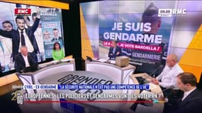 Affiche de campagne du RN: "La sécurité nationale n'est pas dans les compétences de l'Union Européenne", rappelle Cyril, ex-gendarme