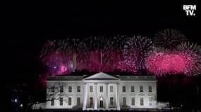 Les feux d'artifice à Washington pour la nuit d'investiture de Biden