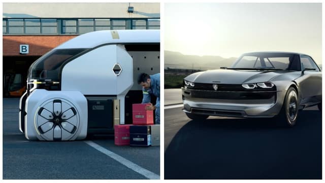EZ-PRO, à droite, se présente comme un utilitaire de demain, alors que le concept e-Legend cherche à faire le lien entre le passé et le futur de l'automobile