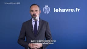 Édouard Philippe, maire du Havre dans sa vidéo publiée vendredi sur Youtube.