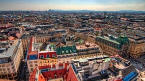 Vue aérienne de la ville de Vienne.