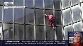 Alain Robert, le "Spiderman" français, a escaladé la tour TotalEnergies à mains nues pour fêter ses 60 ans