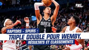 NBA : Wembanyama et les Spurs marchent sur les Raptors, résultats et classements (13.02, 10h)
