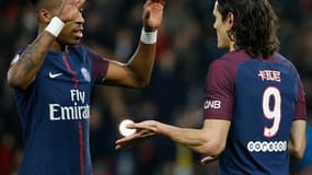Presnel Kimpembe et Edinson Cavani
