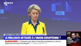 Ursula von der Leyen: "Nous recommandons que le Conseil accorde à la Moldavie, une perspective européenne et le statut de candidat à l'Union européenne"