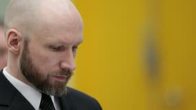 Anders Behring Breivik lors de son procès qui l'oppose à l'État norvégien sur ses conditions de détention le 10 janvier 2017