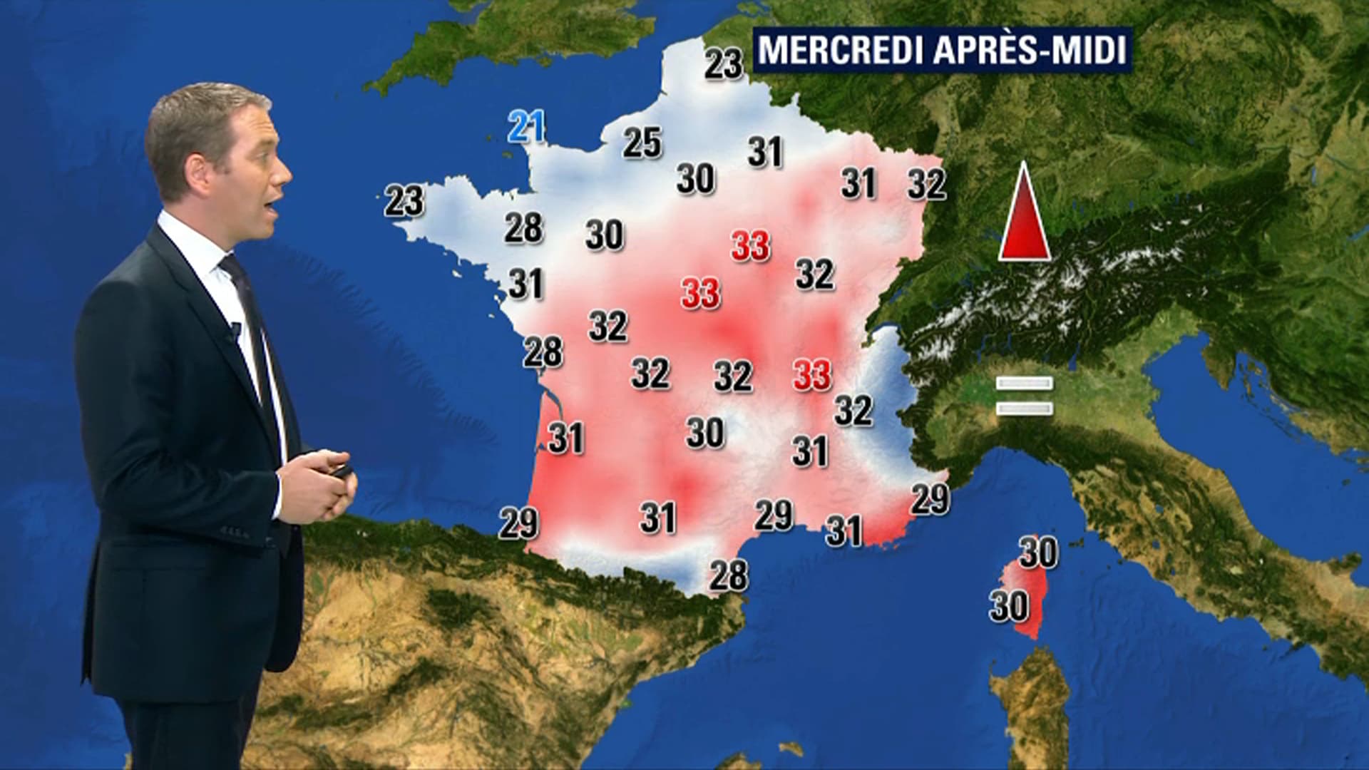 Prévision Météo-France pour mercredi 12 septembre 2018
