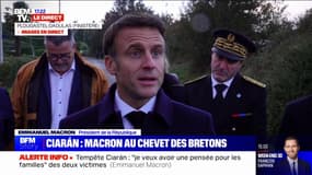 Tempête Ciarán: "Le bilan humain est extrêmement réduit, je veux remercier l'ensemble des services de l'État", déclare Emmanuel Macron