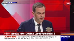 Olivier Véran, sur les inondations dans le Pas-de-Calais: "500 habitants restent encore privés d'électricité, c'était 8500 hier soir"