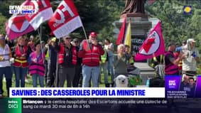 Savines-le-Lac: la ministre Dominique Faure accueillie par un concert de casseroles