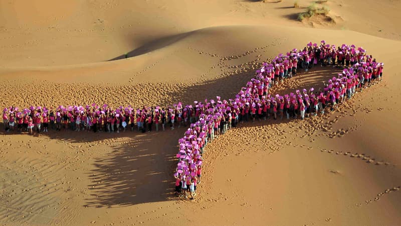 Des participantes à la compétition "la Rose des sables" réunies dans le désert marocain en octobre 2012.