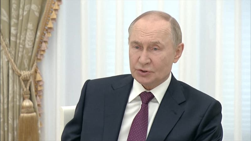 Vladimir Poutine lors d'une rencontre avec le ministre des Affaires étrangères iranien à Moscou le 23 juin 2025