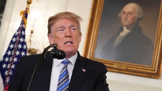 Le président américain lors de son discours, le 15 février 2018, après la fusillade dans un lycée de Parkland, en Floride.