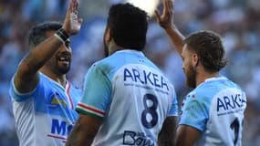 Les joueurs de Bayonne en finale d'accession, le 5 juin 2022