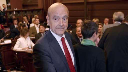 Alain Juppé, maire de Bordeaux, au conseil municipal de la ville, le 28 mars 2014, après sa réélection.