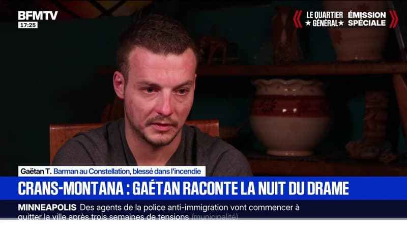 "Je ne me rappelle pas avoir vu d'extincteur en haut": Gaëtan, salarié du bar le Constellation et blessé dans l’incendie, témoigne auprès de BFMTV