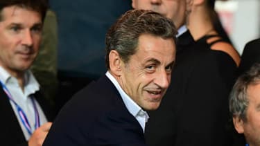 Nicolas Sarkozy au Parc des Princes pour PSG - OM le 23 octobre 2016.