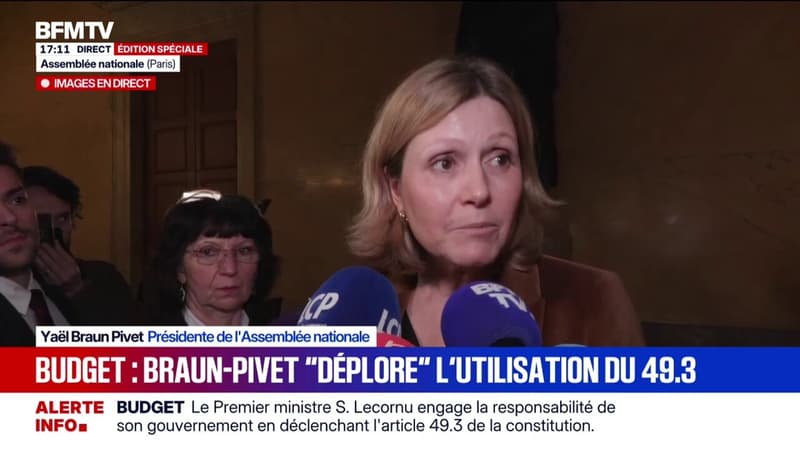 Motions de censure: Yaël Braun-Pivet se dit "assez sereine"