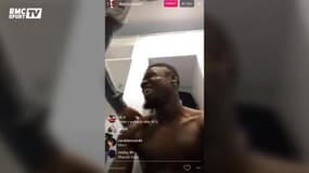 La joie des Parisiens du vestiaire au Bourget après leur victoire sur l'OM