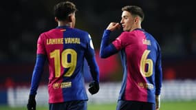 Lamine Yamal et Gavi avec le Barça, le 15 janvier 2025.