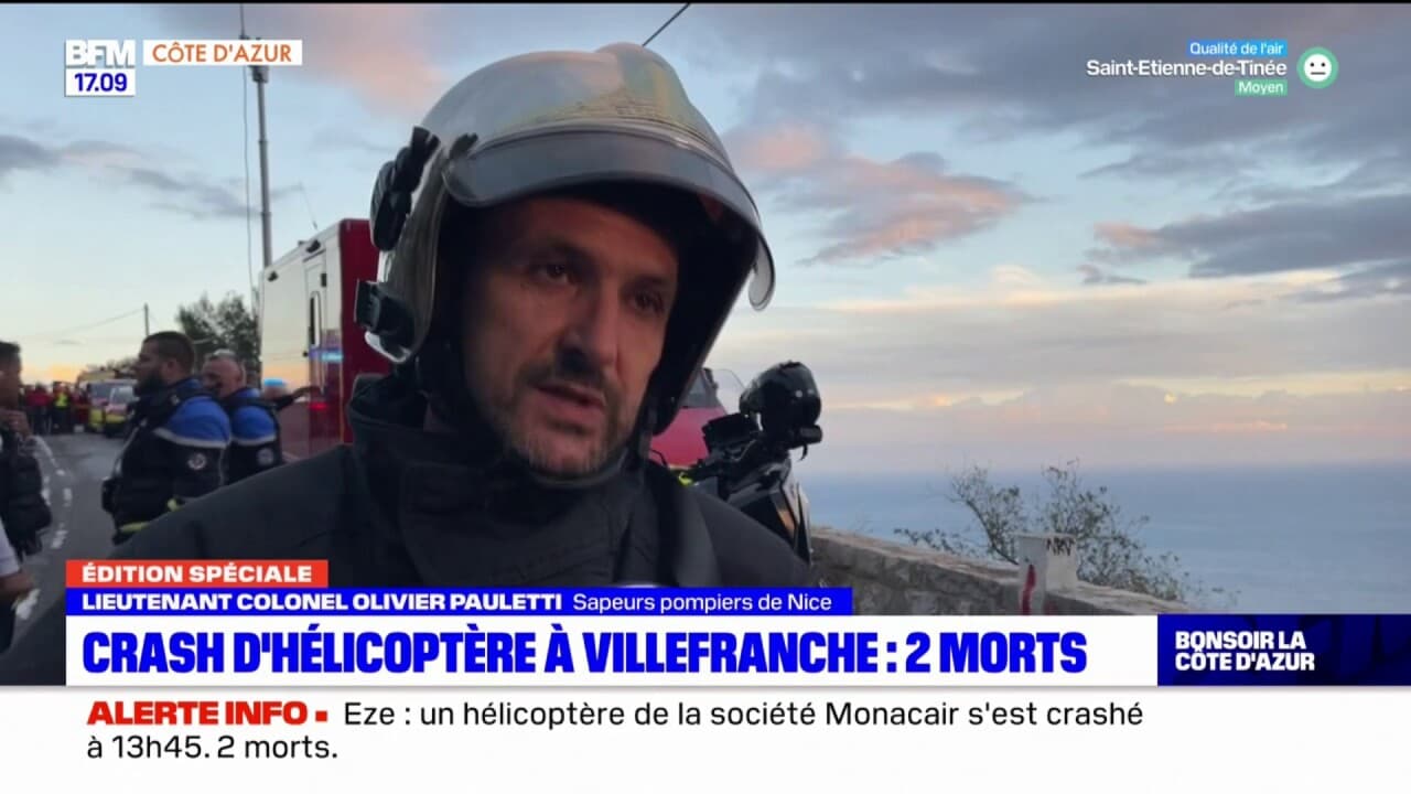 Crash d'hélicoptère à Villefranche les pompiers confirment que deux