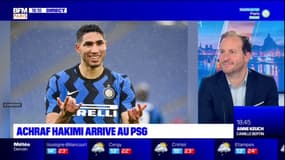 Le latéral droit Achraf Hakimi arrive au Paris-Saint-Germain