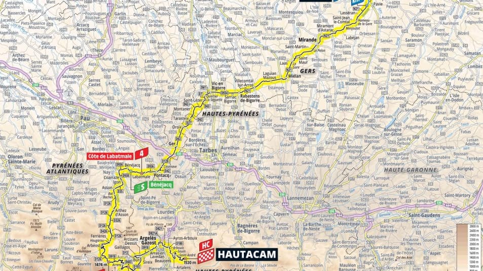 Parcours de la 12e étape du Tour de France 2025