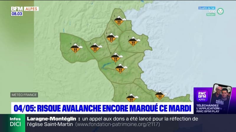 Alpes du Sud: le risque d'avalanche encore marqué ce mardi