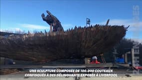 Une sculpture composée de 100.000 couteaux confisqués à des délinquants exposée à Liverpool