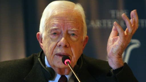 L'ancien président des Etats-Unis Jimmy Carter au Caire en Egypte, le 13 janvier 2012