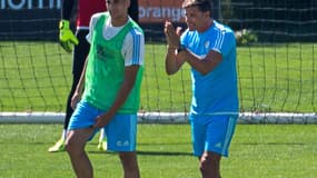 Doria en compagnie de Michel, le nouvel entraîneur de l'OM