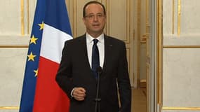 François Hollande lors de son intervention au sujet des aveux de Jérôme Cahuzac, le 3 avril 2013 à l'Elysée