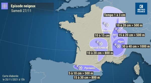 Neige en plaine en France : quelles régions potentiellement concernées  durant les 7 prochains jours ?