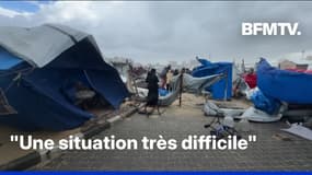 "La tente était complètement détruite": des vents violents balaient un camp de déplacés à Gaza