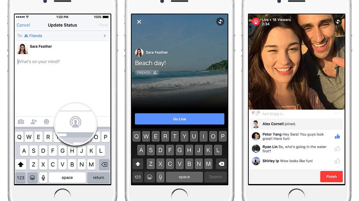 La fonction de Live Video sur Facebook. La fonction de Live Video sur Facebook.