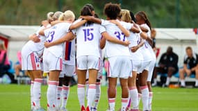 Les joueuses de l'OL Lyonnes lors d'un match amical contre Londres, le 21 août 2025.