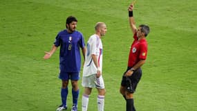 Gennaro Gattuso, Zinedine Zidane et Horacio Elizondo, à Berlin le 9 juillet 2006