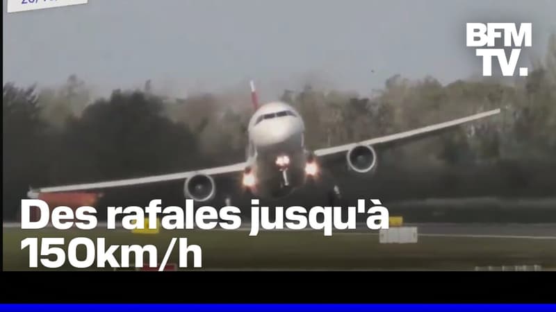 Tempête Ashley: les images des avions qui peinent à atterrir à l'aéroport de Dublin en Irlande