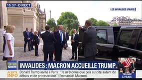 Les époux Macron et Trump sont arrivés aux Invalides à Paris