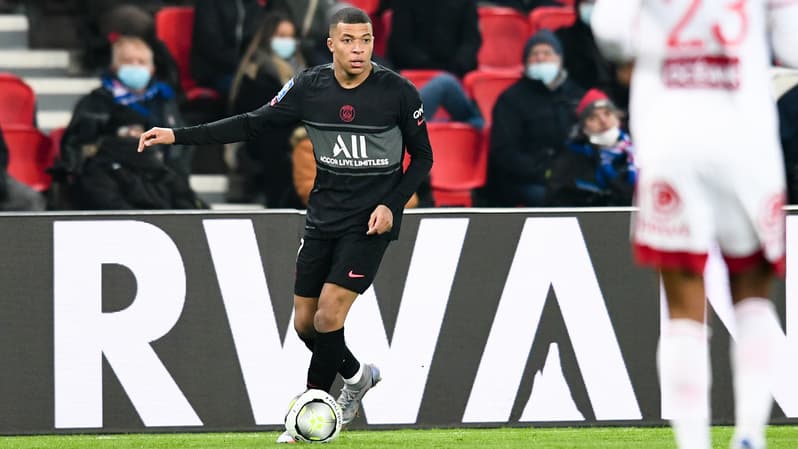 Kylian Mbappé lors de PSG-Brest le 15 janvier 2022