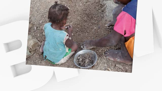 Des enfants dans une mine de mica à Madagascar.