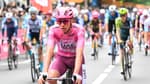 Tadej Pogacar tout en rose lors de la 3e étape du Tour d'Italie, le 6 mai 2024
