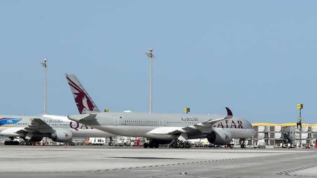 Des avions sur le tarmac de l'aéroport de Doha, au Qatar, le 1er avril 2020 (Photo d'illustration)