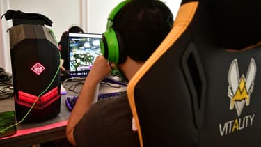 Un gamer de l'équipe d'esport Vitality, le 16 janvier 2019 à Berlin