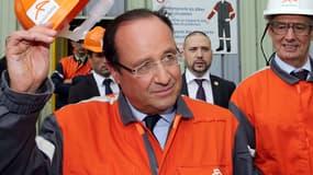 François Hollande, en visite à Florange, le 26 septembre 2013. 