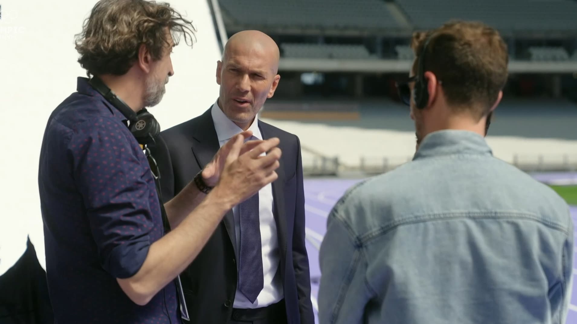 Zinédine Zidane lors du tournage de la séquence de la cérémonie d'ouverture des Jeux 2024.