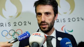 Le président du comité d'organision des Jeux de 2024, Tony Estanguet, lors d'un point presse à Paris, le 12 décembre 2019 