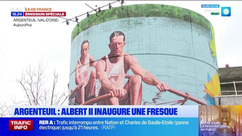 Argenteuil: Albert II inaugure une fresque en hommage à son grand-père