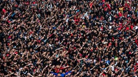 Les supporters du Wydad Casablanca, contre le FAR Rabat, le 3 avril 2017.